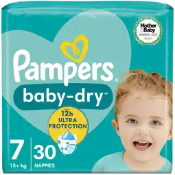 Tesco Pampers Baby Dry Size 7 Essential Pack 30 Nappies offer