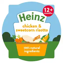 Tesco Heinz Chicken & Sweetcorn Risotto Baby Food Tray 200g offer