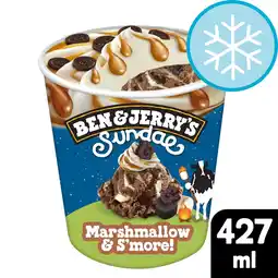 Tesco Ben & Jerry's Sundae Marshmallow & S'more Ice Cream Tub 427ml offer