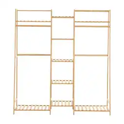 Tesco Living and Home Bamboo Clothing Rack with 5 Tier Storage Shelves offer