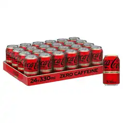 Tesco Coca-Cola Zero Sugar Zero Caffeine Soft Drink 24 x 330ml offer