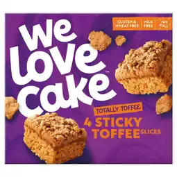 Tesco We Love Cake Free From 4 Sticky Toffee Slices 158G offer