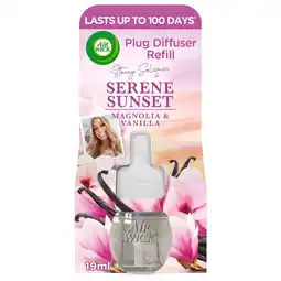 Tesco Air Wick Serene Sunset Electrical Plug In Single Refill 19ml Lasts up to 100 days offer