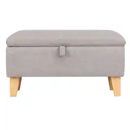 Tesco Living and Home Linen Upholstered Storage Ottoman - Light Grey - 71cm offer