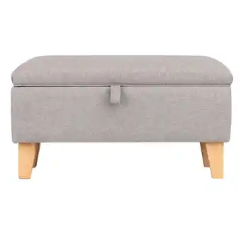 Tesco Living and Home Linen Upholstered Storage Ottoman - Light Grey - 71cm offer