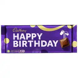 Tesco Cadbury Dairy Milk Happy Birthday Chocolate Bar 360g offer