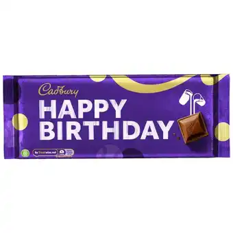 Tesco Cadbury Dairy Milk Happy Birthday Chocolate Bar 360g offer