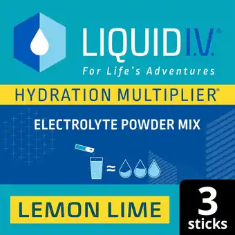 Tesco Liquid I.V. Hydration Multiplier Electrolyte Powder Mix Lemon Lime 3x16g offer