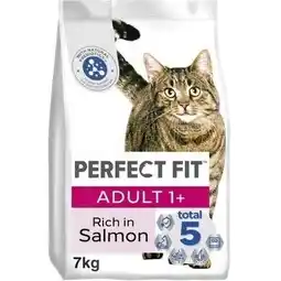 Tesco 7kg Perfect Fit Advanced Nutrition Adult Complete Dry Cat Food Salmon Biscuits offer