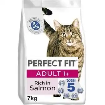 Tesco 7kg Perfect Fit Advanced Nutrition Adult Complete Dry Cat Food Salmon Biscuits offer