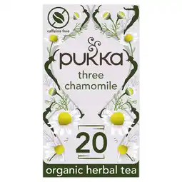 Tesco Pukka Organic 3 Chamomile 20 Tea Bags 30G offer