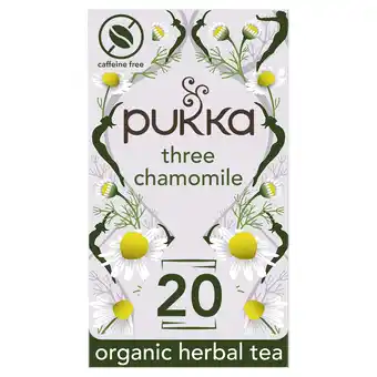 Tesco Pukka Organic 3 Chamomile 20 Tea Bags 30G offer