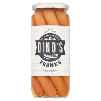 Tesco Dino's Little Franks 8 Smoked Pork Hot Dogs 550G offer