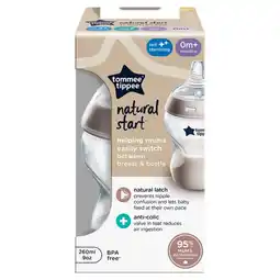 Tesco Tommee Tippee Baby Bottles, Natural Start Anti-Colic Baby Bottle, Slow Flow, 260ml, 0m+,Pack of 1 offer