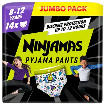 Tesco Pampers Ninjamas Pyjama Pants 8-12 Years 14 Pack offer