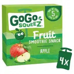 Tesco Gogo Squeez Fruit Snack Apple 4X90g offer