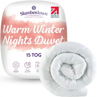 Tesco Slumberdown Warm Winter Nights Duvet, 15 Tog, King offer