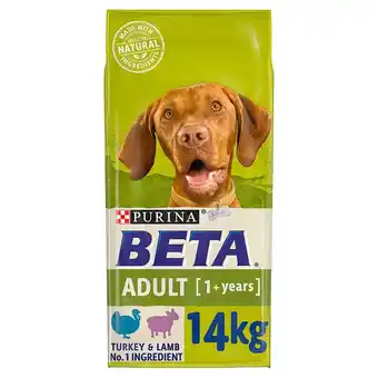 Tesco Beta Adult Dry Dog Food with Turkey & Lamb 14kg offer