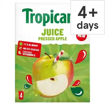 Tesco Tropicana Kids Pressed Apple Juice 4 x 150ml offer