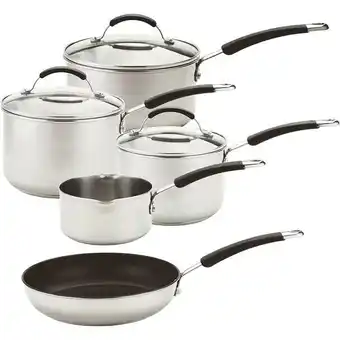 Tesco Meyer 5 Piece Stainless Steel Induction Non-Stick Pan Set offer