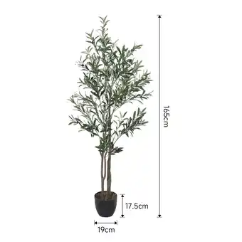 Tesco Living and Home Artificial Olive Tree Decorative Plant with Pot- 165cm H Green offer