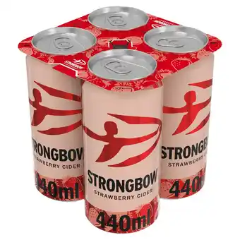 Tesco Strongbow Strawberry Cider 4x440ml offer