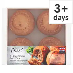 Tesco Tesco Finest 4 Ploughman's Pork Pies 300g offer