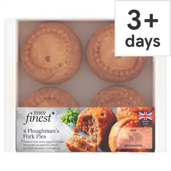 Tesco Tesco Finest 4 Ploughman's Pork Pies 300g offer