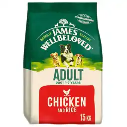 Tesco James Wellbeloved Dog Adult Chicken & Rice Dog Food 15kg offer