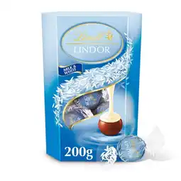 Tesco Lindt Lindor Milk & White Chocolate Box 200G offer