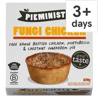 Tesco Pieminister Fungi Chicken, Portobello & Chestnut Mushroom Pie 270g offer