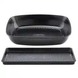 Tesco Prestige Inspire Non-Stick Oven Tray & Roasting Tray Set offer