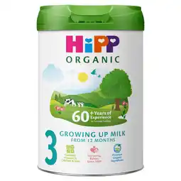 Tesco HiPP Organic 3 Growing up Baby Milk Powder Formula, From 12 Months, 800g offer