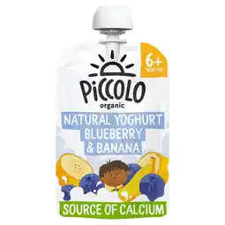 Tesco Piccolo Organic Natural Yogurt Blueberry & Banana 100G offer