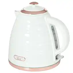 Tesco HOMCOM Electric Kettle, Fast Boil, 1.7L, 3kW, Swivel, White Ripple offer