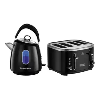 Tesco Russell Hobbs Stylevia Kettle & Toaster Set - Black offer