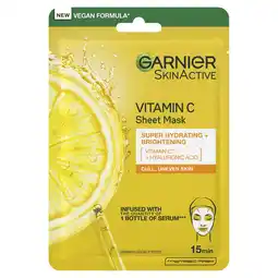 Tesco Garnier Skin Active Vitamin C Sheet Mask 28G offer