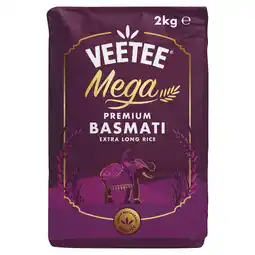 Tesco Veetee Mega Basmati Extra Long Premium Rice 2Kg offer