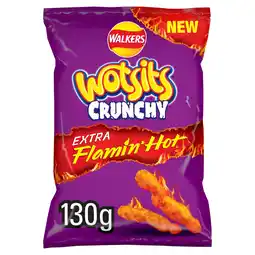 Tesco Walkers Wotsits Crunchy Extra Flamin' Hot Crisps 130g offer