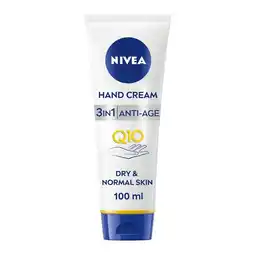 Tesco NIVEA Q10 Anti-Age 3 in 1 Hand Cream 100ml offer