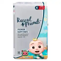 Tesco Rascals Premium CoComelon Nappy Pants, Size 4 | 32 Pack offer