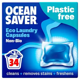 Tesco Ocean Saver Laundry Detergent Non-Biological EcoCaps 34x14ml offer