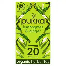 Tesco Pukka Organic 20 Lemongrass & Ginger Tea Bags 36G offer