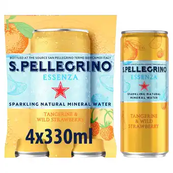 Tesco San Pellegrino Essenza Infused Sparkling Water Tangerine & Strawberry 4x330Ml offer