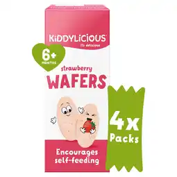 Tesco Kiddylicious Strawberry Wafers 4 x 4g offer