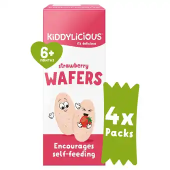 Tesco Kiddylicious Strawberry Wafers 4 x 4g offer