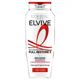 Tesco L'Oreal Elvive Full Restore 5 Shampoo 400Ml offer