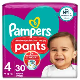 Tesco Pampers Premium Protection Nappy Pants Size 4 30 Pack offer