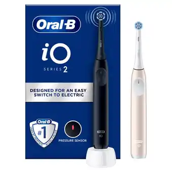 Tesco Oral-B iO Series 2 Black/Pink Electric Toothbrush Duo offer