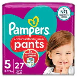 Tesco Pampers Premium Protection Nappy Pants Size 5 27 Pack offer